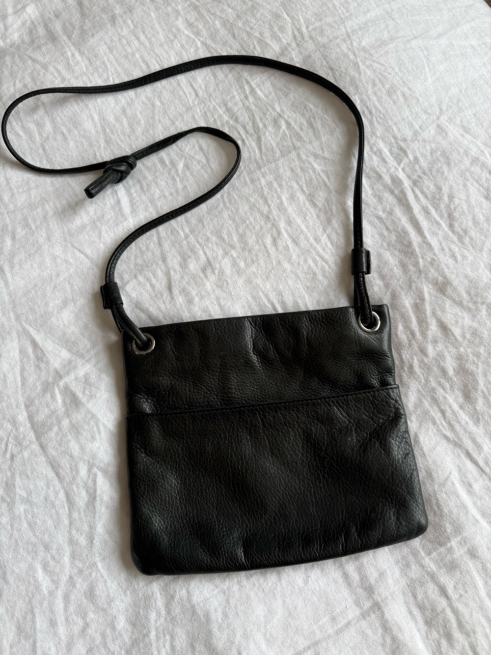 margot Black Pebbled Leather Crossbody Bag